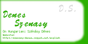 denes szenasy business card