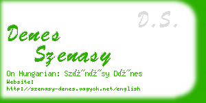 denes szenasy business card